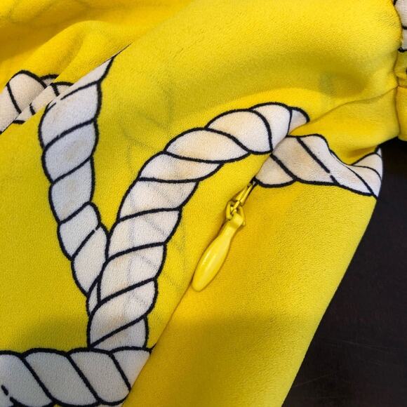 Cabi yellow and white anchor rope print tie front top size Medium #5707 - Picture 7 of 15